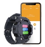 Lokmat Attack Smartwatch - Monitor snu Tętno Fitness Sportowy monitor aktywności Smartfon Zegarek iOS Android IPX6 Wodoodporny Czarny