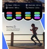 Lokmat Attack Smartwatch - Slaapmonitor Hartslag Fitness Sport Activity Tracker Smartphone Horloge iOS Android IPX6 Waterdicht Zwart