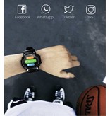 Lokmat Attack Smartwatch - Slaapmonitor Hartslag Fitness Sport Activity Tracker Smartphone Horloge iOS Android IPX6 Waterdicht Blauw