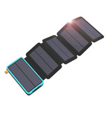 LEIK 26800mAh Draagbare Solar Powerbank 5 Zonnepanelen - Flexibele Zonne-energie Batterij Oplader 7.5W Zon Blauw