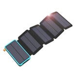 LEIK 26800mAh Portable Solar Power Bank 5 Solar Panels - Flexible Solar Power Battery Charger 7.5W Sun Blue