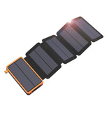 LEIK 26800mAh Portable Solar Power Bank 5 panneaux solaires - Chargeur de batterie à énergie solaire flexible 7.5W Sun Orange