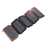 LEIK 26800mAh Portable Solar Power Bank 5 Solar Panels - Flexible Solar Energy Battery Charger 7.5W Sun Orange