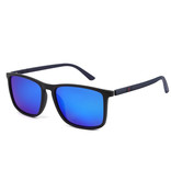 Polar King Lunettes de soleil polarisées unisexe - Vintage Shades Classic Travel Glasses UV400 Noir Bleu