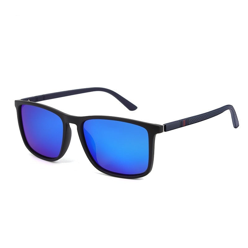 Polarized Sunglasses Unisex - Vintage Shades Classic Travel Glasses UV400 Black Blue