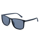 Polar King Lunettes de soleil polarisées unisexe - Vintage Shades Classic Travel Glasses UV400 Noir Bleu