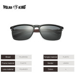 Polar King Lunettes de soleil polarisées unisexe - Vintage Shades Classic Travel Glasses UV400 Noir Bleu