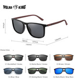 Polar King Lunettes de soleil polarisées unisexe - Vintage Shades Classic Travel Glasses UV400 Noir Bleu