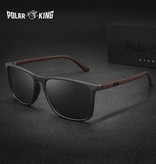 Polar King Lunettes de soleil polarisées unisexes - Vintage Shades Classic Travel Glasses UV400 Matt Black