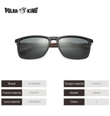 Polar King Okulary polaryzacyjne Unisex - Vintage Shades Klasyczne okulary podróżne UV400 Black Red