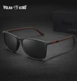 Polar King Occhiali da Sole Polarizzati Unisex - Occhiali da Viaggio Classici Vintage Shades UV400 Nero Rosso