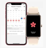 KALOSTE Montre Connectée avec Moniteur de Sommeil Menstruation Fitness Sport Activité Tracker Smartphone Montre iOS Android IP68 Étanche Or