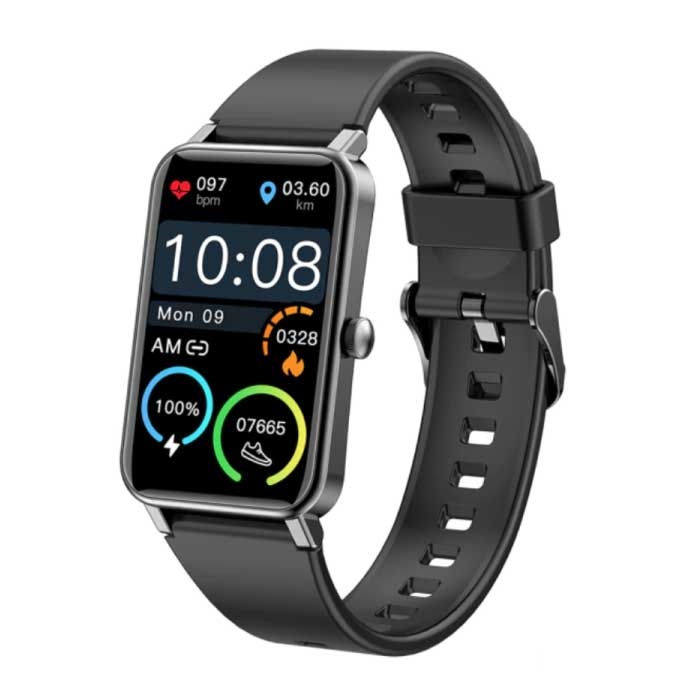 Reloj inteligente con monitor de sueño Menstruación Fitness Sport Activity Tracker Reloj inteligente iOS Android IP68 a prueba de agua Negro