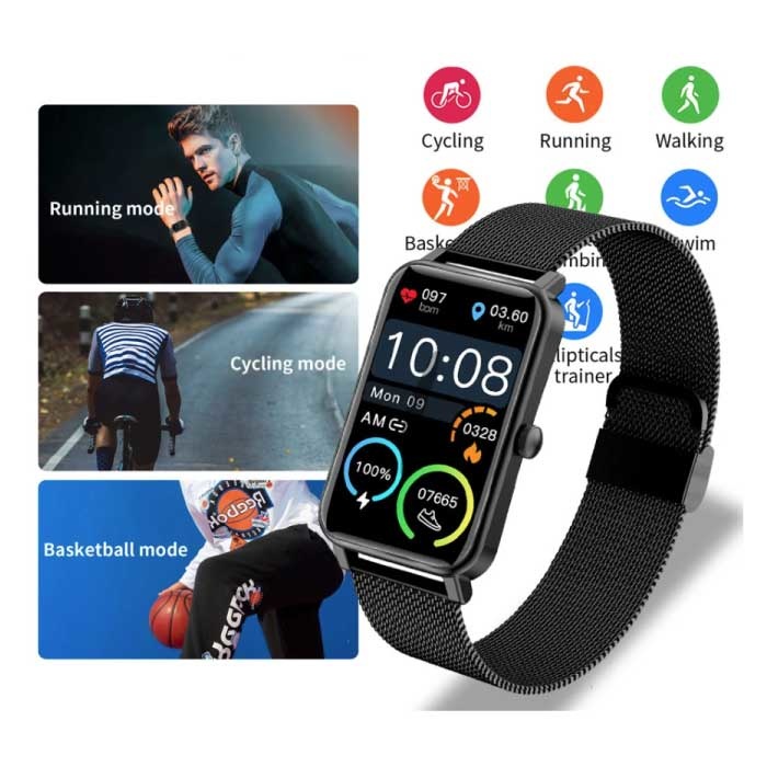 KALOSTE Montre Connectée avec Moniteur de Sommeil Menstruation Fitness Sport Activité Tracker Smartphone Montre iOS Android IP68 Étanche Argent