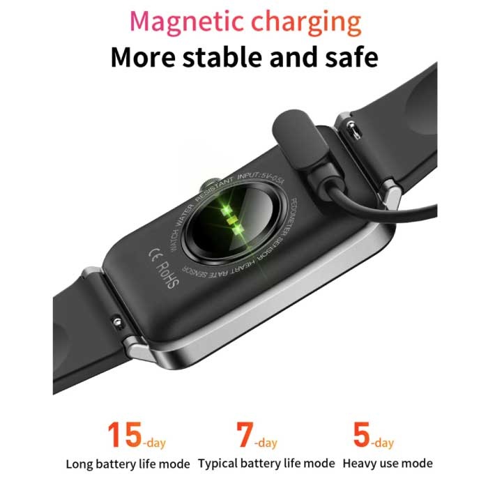 KALOSTE Montre Connectée avec Moniteur de Sommeil Menstruation Fitness Sport Activité Tracker Smartphone Montre iOS Android IP68 Étanche Argent