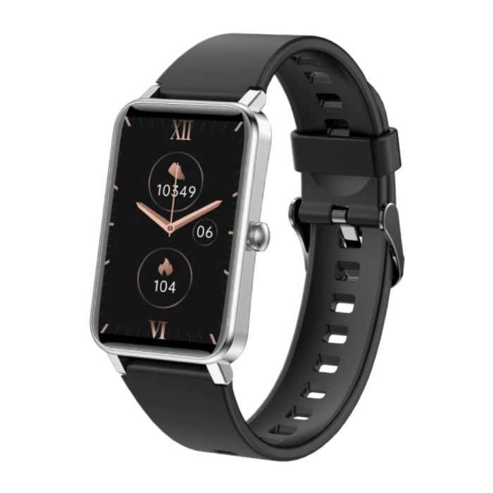 Smartwatch z monitorem snu Miesiączka Fitness Sportowy monitor aktywności Smartfon Zegarek iOS Android IP68 Wodoodporny Srebrny