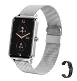 KALOSTE Smartwatch mit Schlafmonitor, Menstruation, Fitness, Sport, Aktivitäts-Tracker, Smartphone, Uhr, iOS, Android, IP68, wasserdicht, silberfarben