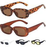 Stuff Certified® Trendige eckige Sonnenbrille für Damen - Retro-Reisebrille Fashion Shades Anti-UV-Brille Leopard