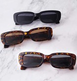 Stuff Certified® Trendige eckige Sonnenbrille für Damen - Retro-Reisebrille Fashion Shades Anti-UV-Brille Leopard