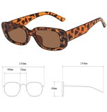 Stuff Certified® Trendige eckige Sonnenbrille für Damen - Retro-Reisebrille Fashion Shades Anti-UV-Brille Leopard