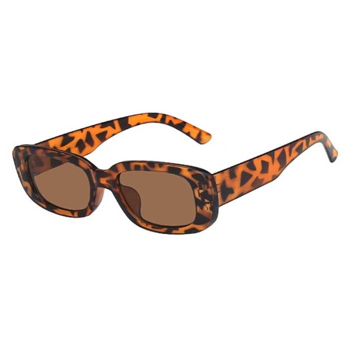 Modne kwadratowe okulary przeciwsłoneczne dla kobiet - Retro okulary podróżne Modne odcienie Okulary anty-UV Lampart