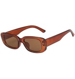 Stuff Certified® Lunettes de soleil carrées tendance pour femmes - Lunettes de voyage rétro Fashion Shades Lunettes anti-UV Marron