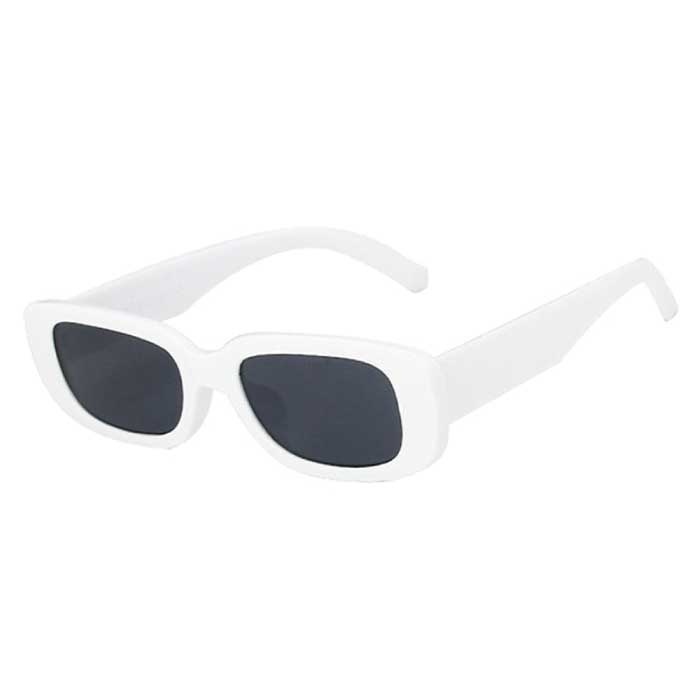 Modne kwadratowe okulary przeciwsłoneczne dla kobiet - Retro okulary podróżne Modne odcienie Okulary anty-UV białe