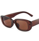 Stuff Certified® Trendige eckige Sonnenbrille für Damen - Retro-Reisebrille Fashion Shades Anti-UV-Brille Braun