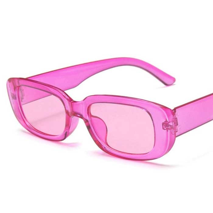 Lunettes de soleil carrées tendance pour femmes - Lunettes de voyage rétro Fashion Shades Lunettes anti-UV Rose