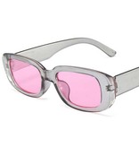 Stuff Certified® Trendy Vierkante Zonnebril voor Dames - Retro Reisbril Fashion Shades Anti-UV Bril Zilver-Roze