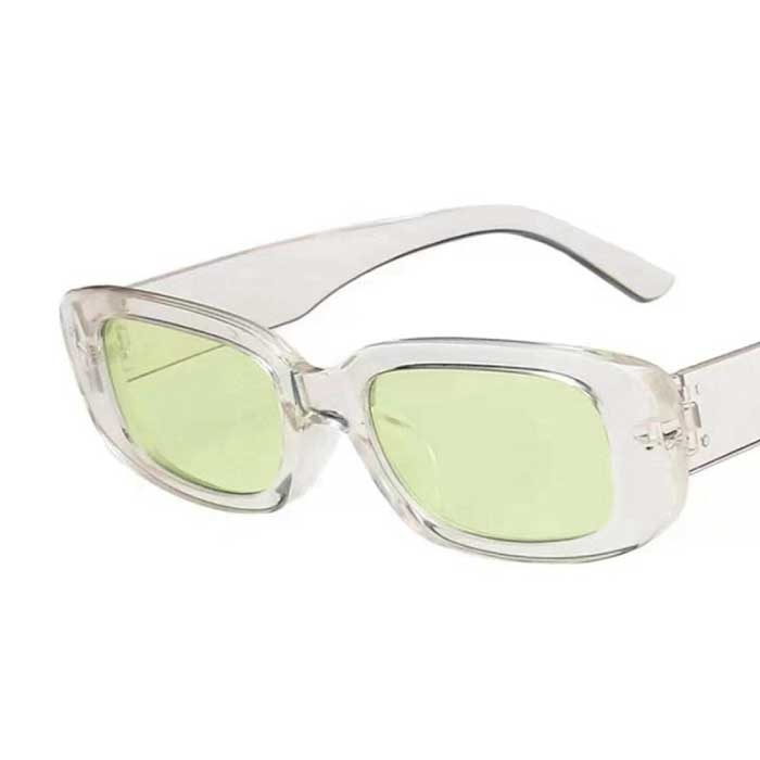 Occhiali da sole quadrati alla moda per donna - Occhiali da viaggio retrò Occhiali anti-UV Fashion Shades Verde chiaro