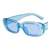 Stuff Certified® Trendy Vierkante Zonnebril voor Dames - Retro Reisbril Fashion Shades Anti-UV Bril Blauw