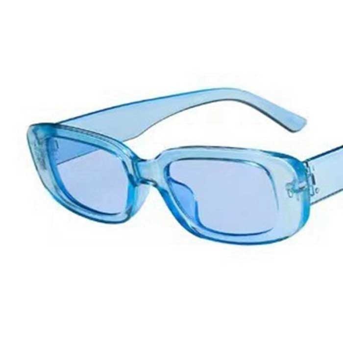 Stuff Certified® Modne kwadratowe okulary przeciwsłoneczne dla kobiet - Retro okulary podróżne Modne odcienie Okulary anty-UV Niebieskie