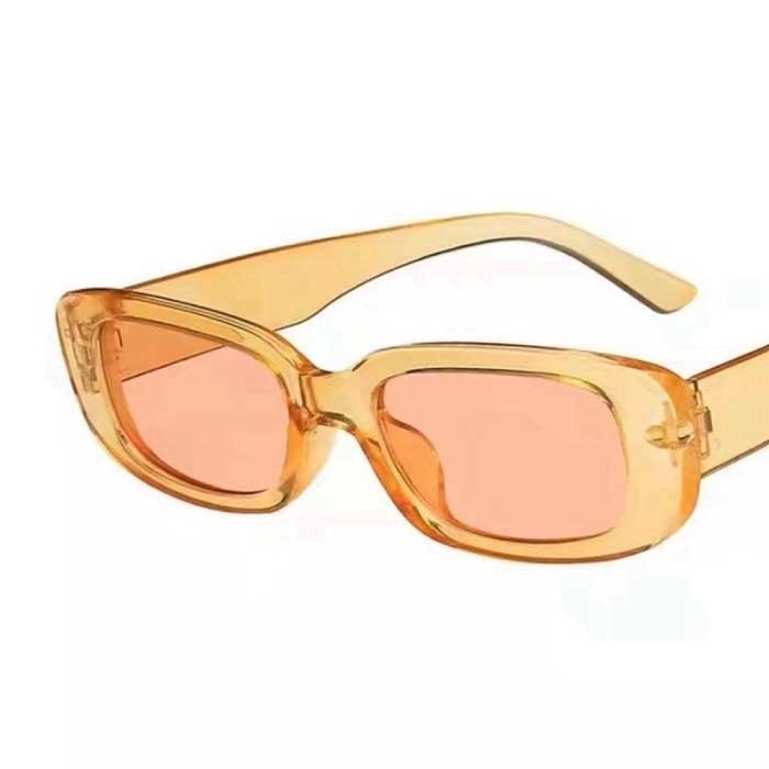 Trendy Vierkante Zonnebril voor Dames - Retro Reisbril Fashion Shades Anti-UV Bril Oranje