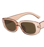 Stuff Certified® Trendige eckige Sonnenbrille für Damen - Retro-Reisebrille Fashion Shades Anti-UV-Brille Beige