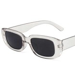 Stuff Certified® Gafas de sol cuadradas de moda para mujer - Gafas de viaje retro Tonos de moda Gafas anti-UV Negro transparente