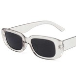 Stuff Certified® Trendy Vierkante Zonnebril voor Dames - Retro Reisbril Fashion Shades Anti-UV Bril Transparant Zwart