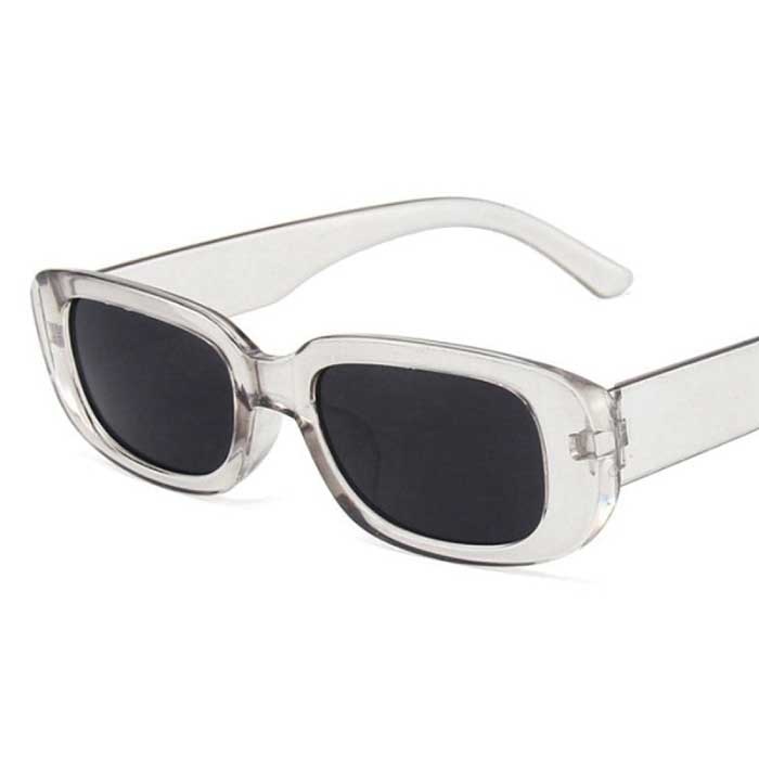 Modne kwadratowe okulary przeciwsłoneczne dla kobiet - Retro okulary podróżne Modne odcienie Okulary anty-UV Transparentne czarne