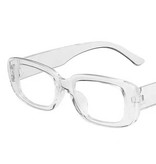 Stuff Certified® Trendy Vierkante Zonnebril voor Dames - Retro Reisbril Fashion Shades Anti-UV Bril Transparant