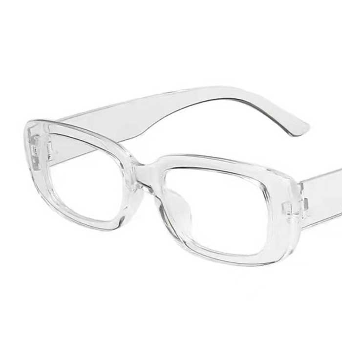 Modne kwadratowe okulary przeciwsłoneczne dla kobiet - Retro okulary podróżne Modne odcienie Okulary anty-UV Przezroczyste