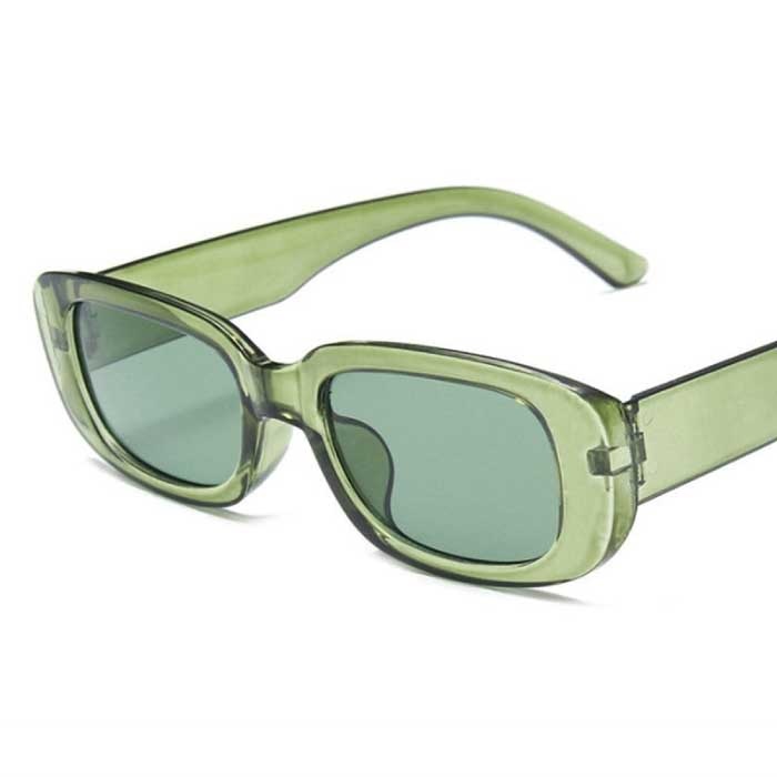 Gafas de sol cuadradas de moda para mujer - Gafas de viaje retro Tonos de moda Gafas anti-UV Verde oscuro