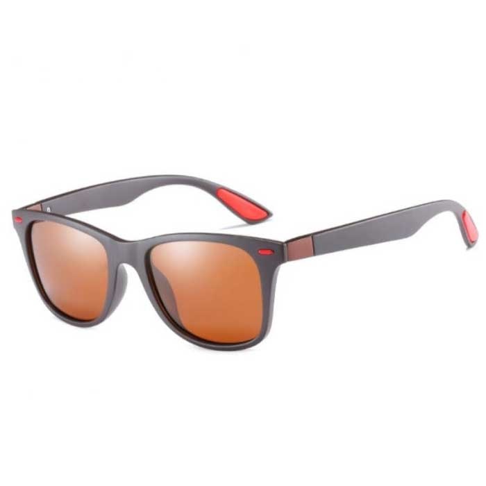 Lunettes de soleil polarisées classiques - Unisex Driving Shades Lunettes de voyage UV400 Lunettes Orange Gris