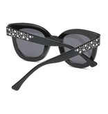 Stuff Certified® Übergroße Mosaik-Sonnenbrille für Damen – Retro-Laufstegbrille UV400 Brillen Champagner