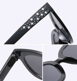 Stuff Certified® Lunettes de soleil mosaïque surdimensionnées pour femme - Lunettes rétro Catwalk UV400 Eyewear Noir