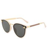 CMAOS Vintage Sonnenbrille Bee für Damen - Gradient Retro Brille Eyewear UV400 Driving Shades Schwarz-Gold