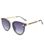 CMAOS Vintage Sonnenbrille Bee für Damen - Gradient Retro Brille Eyewear UV400 Driving Shades Schwarz-Gold