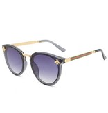 CMAOS Vintage Sonnenbrille Biene für Damen - Gradient Retro Brille Eyewear UV400 Driving Shades Blau