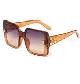 CMAOS Vintage Sunglasses with Gold Emblem for Men - Retro Glasses Gradient Eyewear UV400 Driving Shades Black
