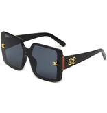 CMAOS Okulary przeciwsłoneczne vintage ze złotym emblematem dla mężczyzn - okulary retro Gradient Eyewear UV400 Driving Shades Black