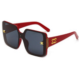 CMAOS Vintage okulary przeciwsłoneczne ze złotym emblematem dla mężczyzn - okulary retro Gradient Eyewear UV400 Driving Shades Beige
